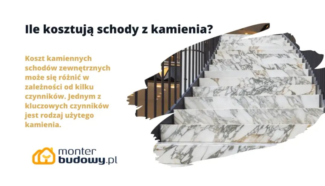 Schody z białego marmuru z czarnymi żyłkami i metalową balustradą.