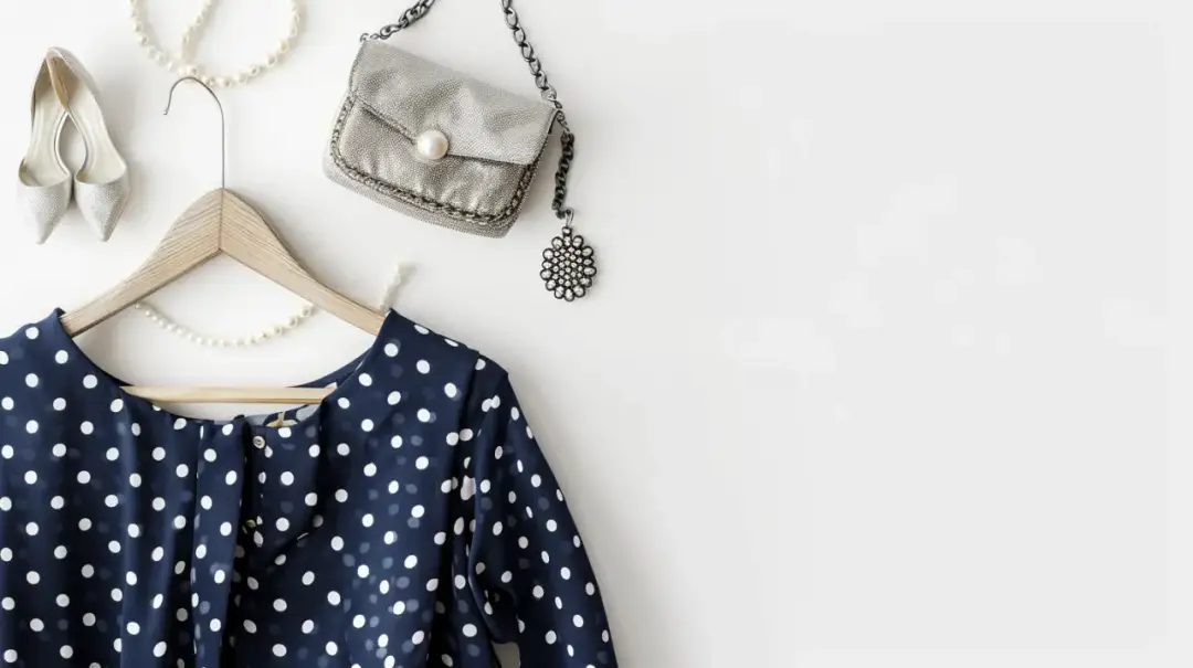 Granatowa sukienka w groszki - idealna na wesele i inne okazje