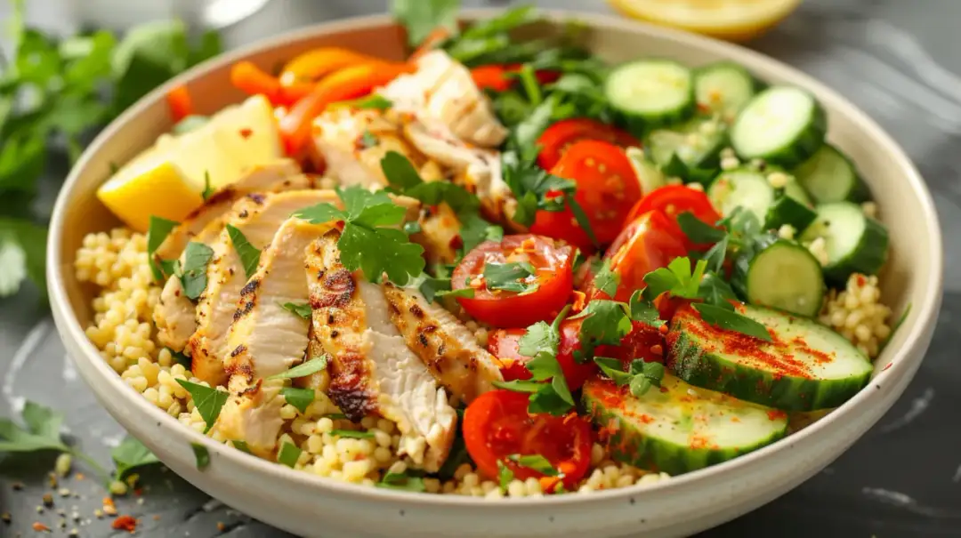 Sałatka z kaszą bulgur i kurczakiem: Obiad w 15 minut - boski przepis