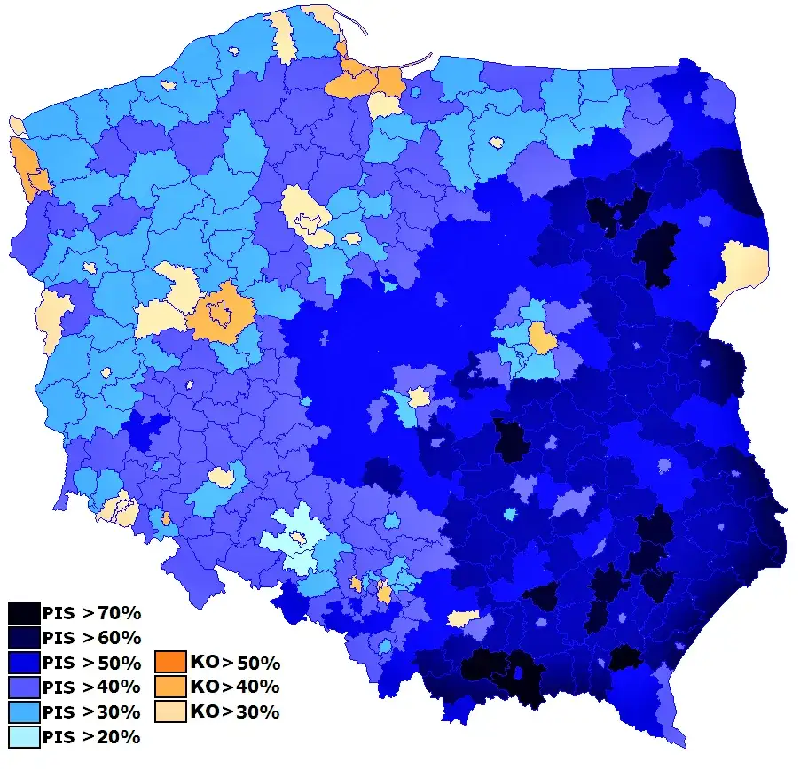 Ile PiS jest u władzy w Polsce? Kluczowe regiony i wyniki wyborów