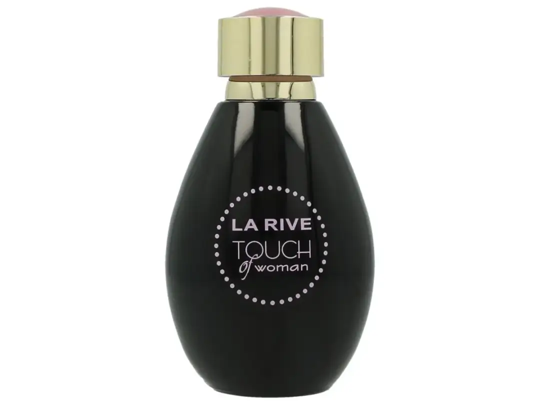 Czarny flakon perfum La Rive Touch of Woman. Czy w Rossmannie są oryginalne perfumy? Tak, La Rive to popularna marka.