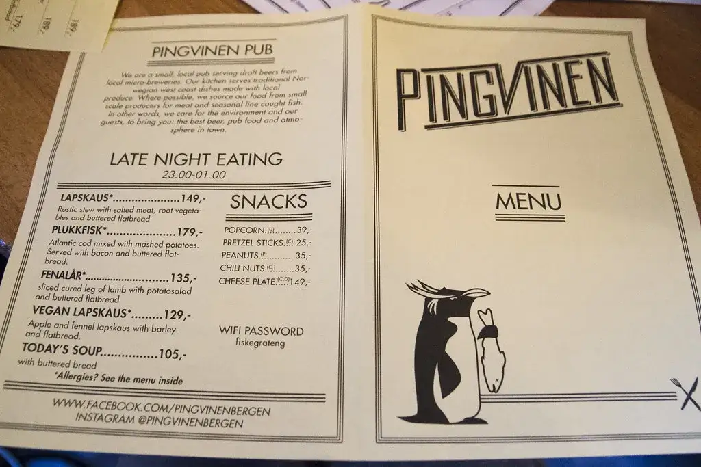 Aktualne menu baru Pingwin w Wyszkowie: wszystkie ceny i godziny otwarcia