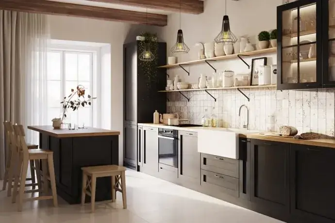 Kuchnia bez górnych szafek: inspiracje na ścianę, które zachwycą