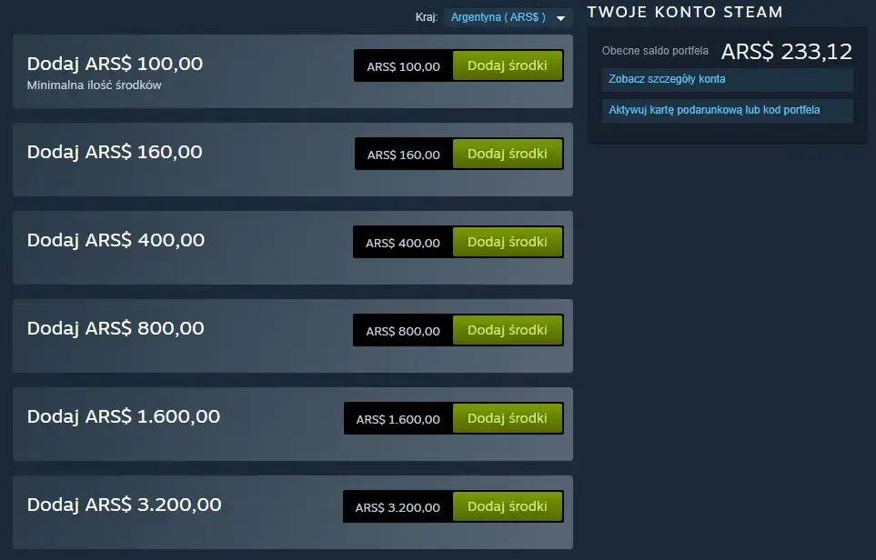 Jak doładować argentyńskie konto Steam - uniknij problemów i kosztów