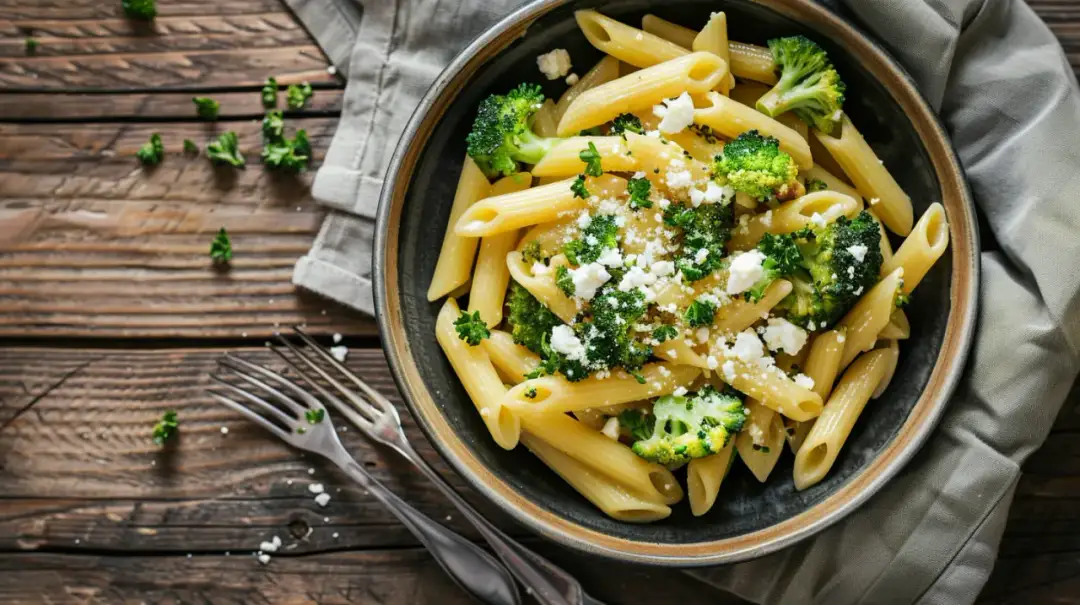 Makaron z brokułem i fetą: zdrowy obiad w 15 minut dla całej rodziny