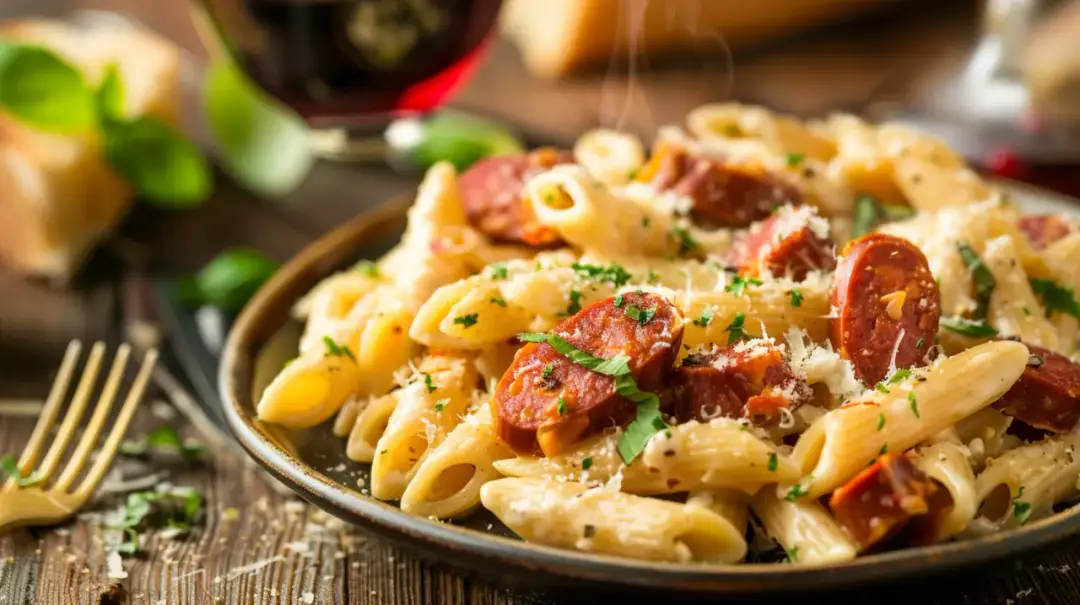 Pikantny makaron z chorizo w sosie śmietanowym: uczta dla podniebienia