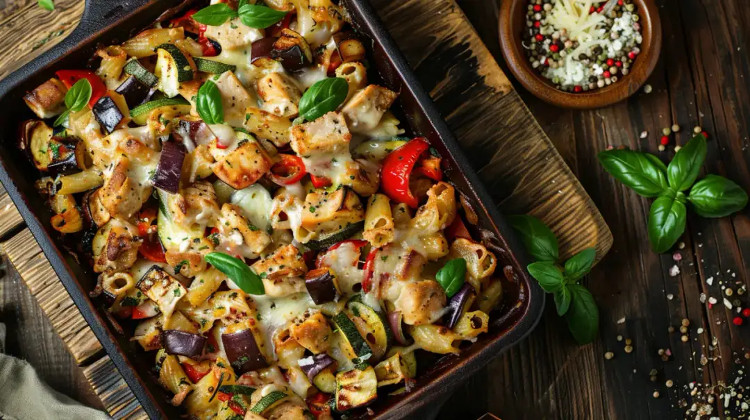 Zapiekanka warzywna na patelni z bakłażanem i cukinią