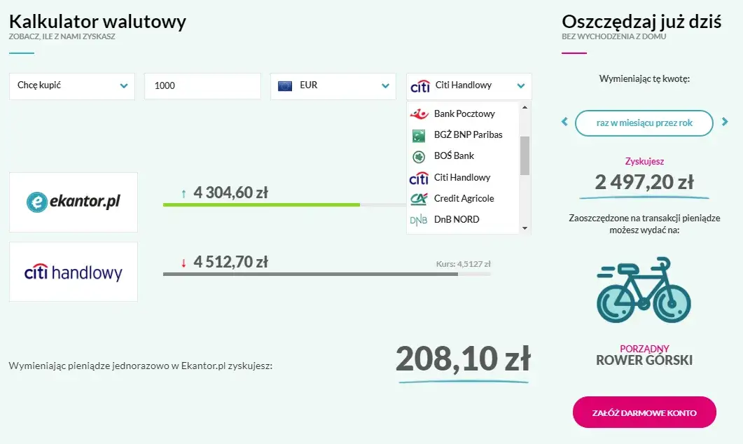 Porównanie kursu euro i złotego | Kalkulator wymiany walut online