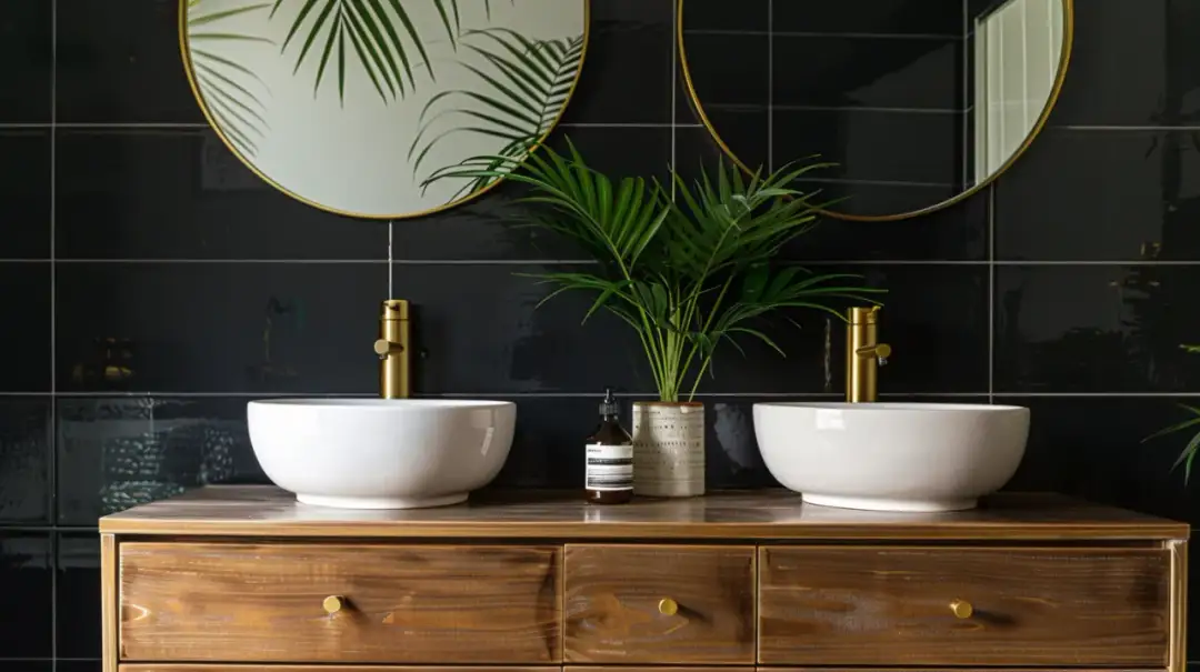 Mała biało-czarna łazienka: 9 inspiracji na aranżację