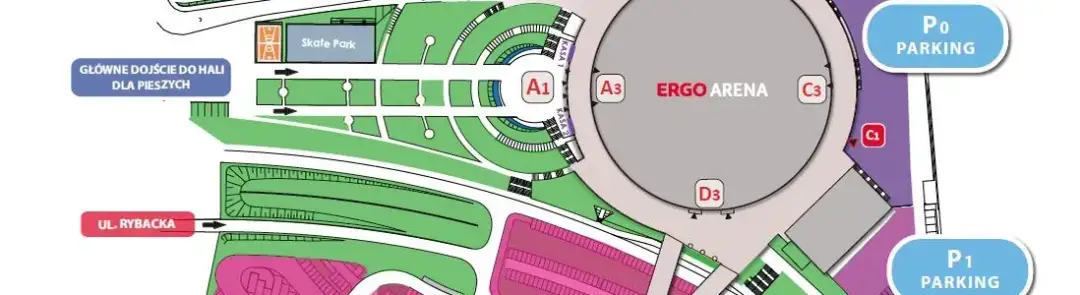 Ergo Arena Gdańsk - plan hali i informacje o wejściach