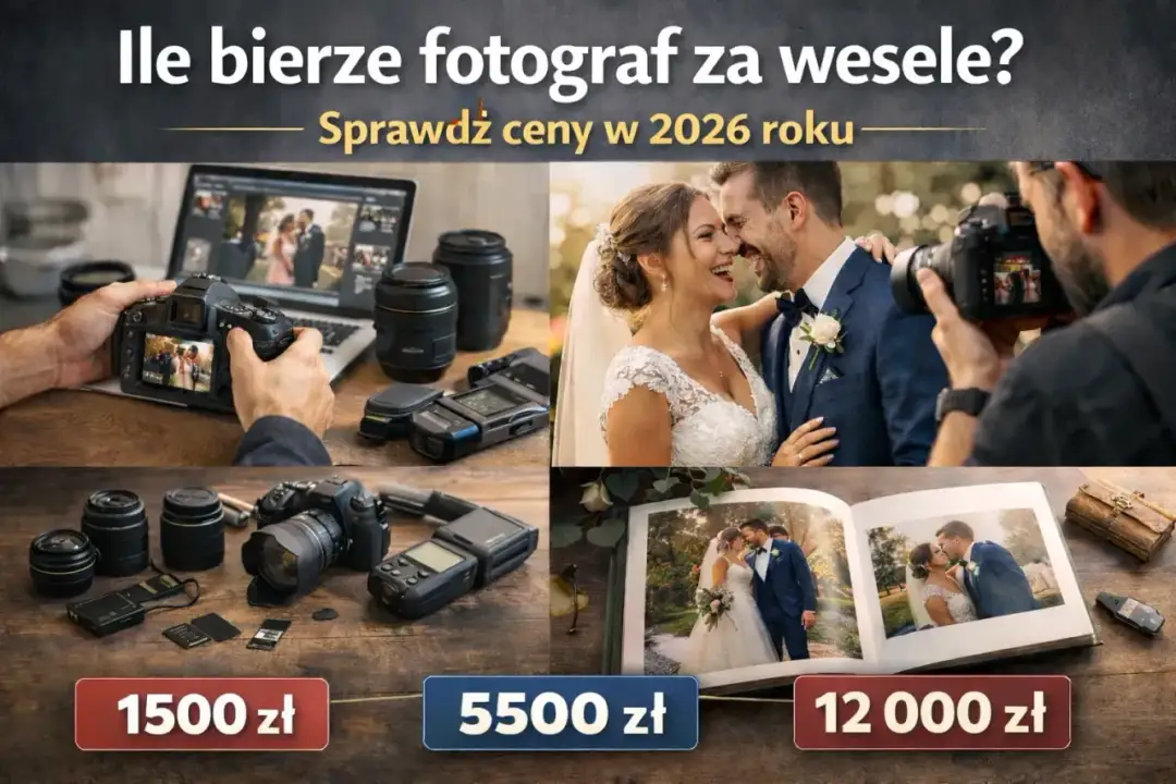 Ile kosztuje fotograf na wesele? Ceny 2026 i co wpływa na koszt
