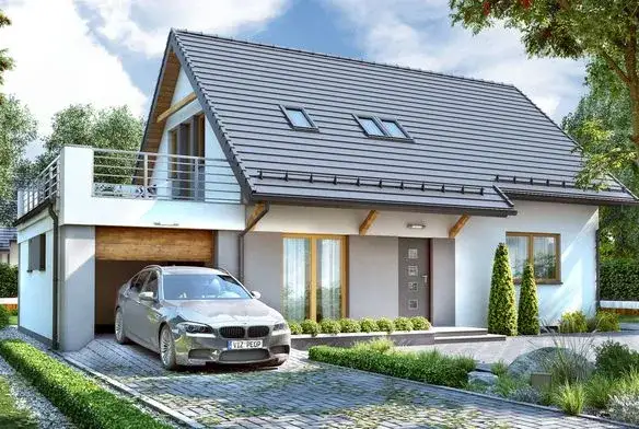 Granat z garażem: Galeria zdjęć inspirujących wnętrz i elewacji