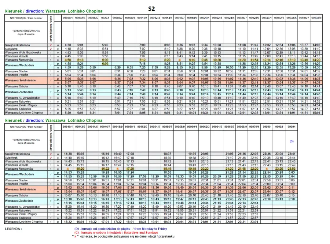 Rozkład jazdy SKM Sulejówek - sprawdź godziny odjazdów S2