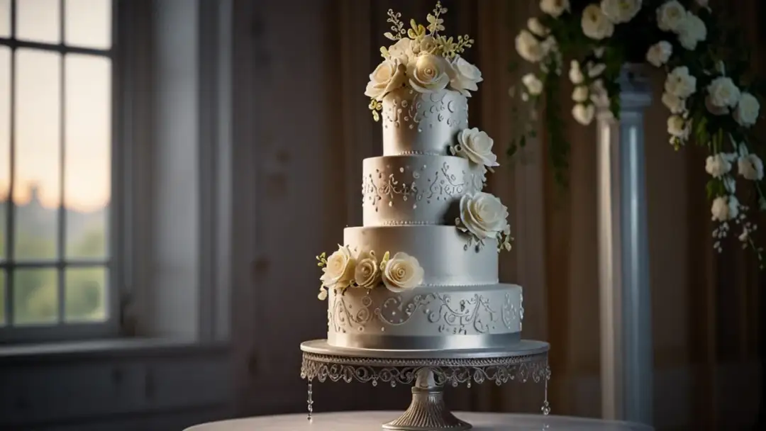 Tort weselny na stelażu piętrowym: Piętrowy tort idealny na wesele