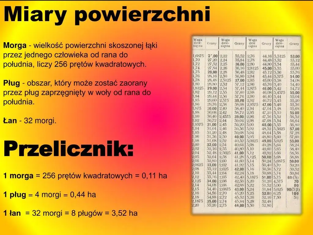 Morga na hektary: Precyzyjne przeliczanie jednostek powierzchni
