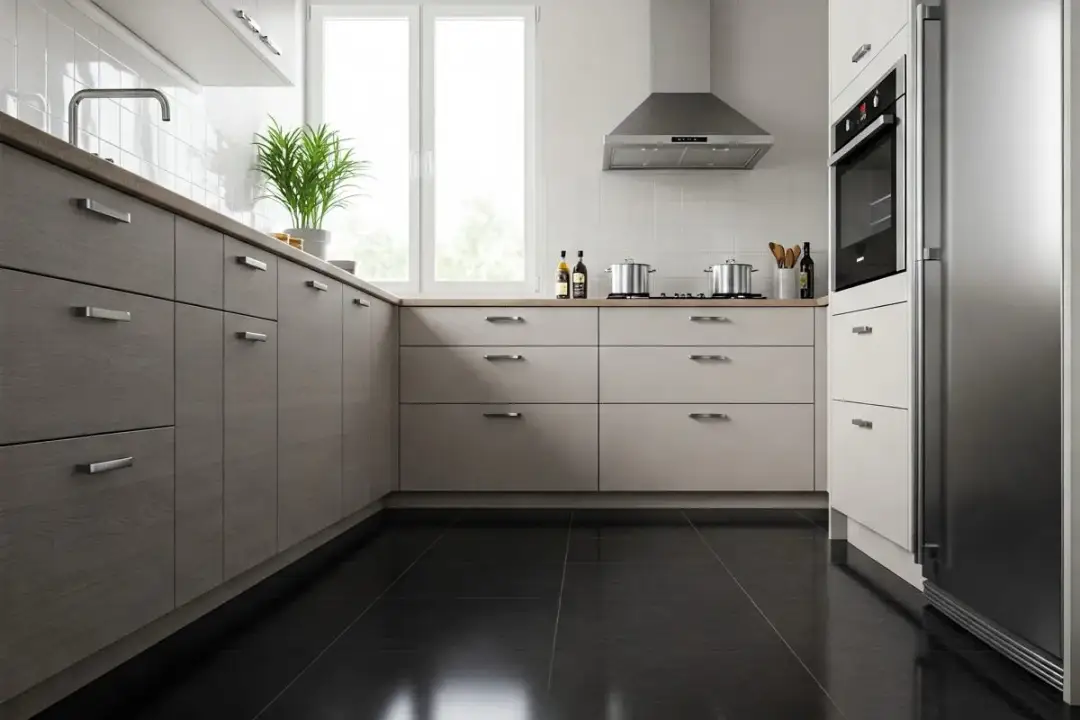Ciemna podłoga w kuchni jakie meble wybrać, by uniknąć błędów?