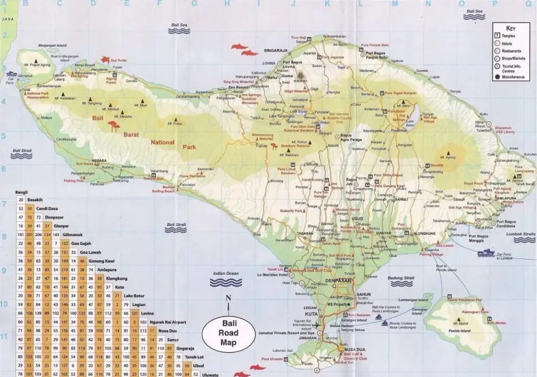 Najlepsza mapa Bali ze wszystkimi atrakcjami turystycznymi - Zaplanuj pobyt