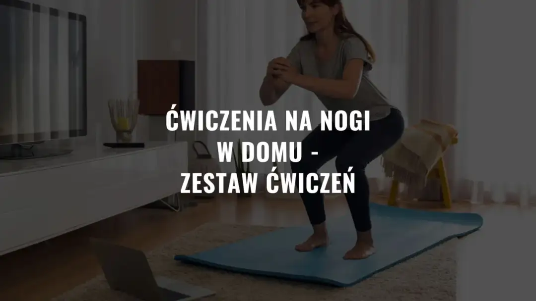 Kobieta wykonuje przysiady w domu, ćwicząc, jak wzmocnić nogi. Zestaw ćwiczeń na smukłe uda i łydki.