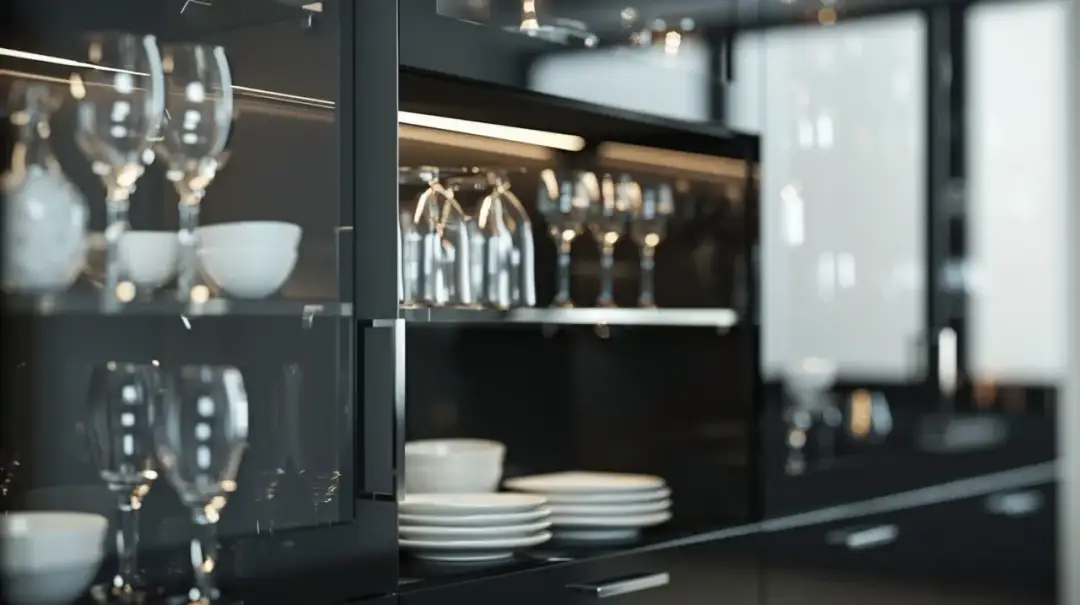 Czarny kredens: Elegancja i funkcjonalność w kuchennym wnętrzu