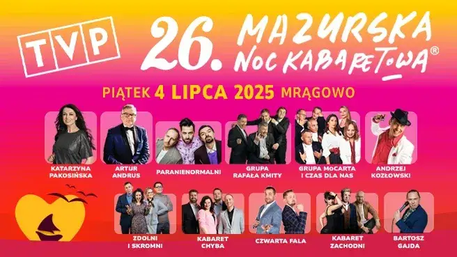 Kabarety w Mrągowie - Najlepsze wydarzenia i bilety na występy