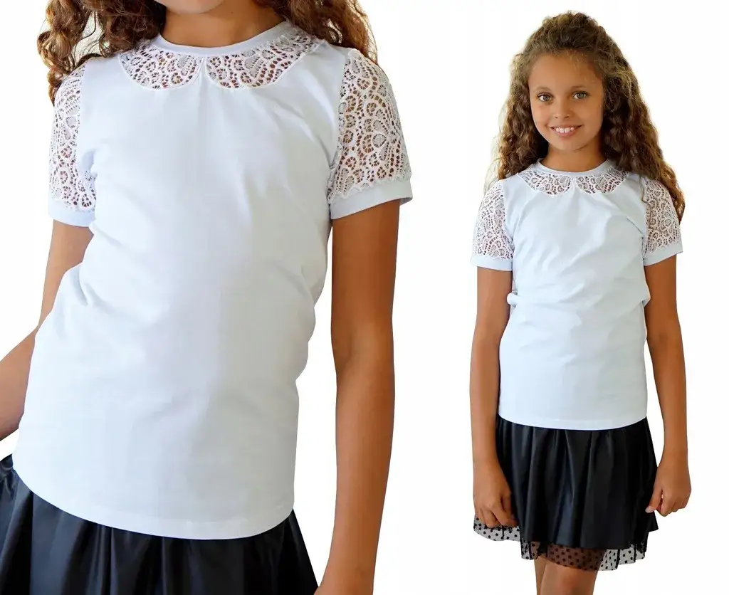 Biała bluzka z koronką dla dziewczynki – eleganckie modele na każdą okazję