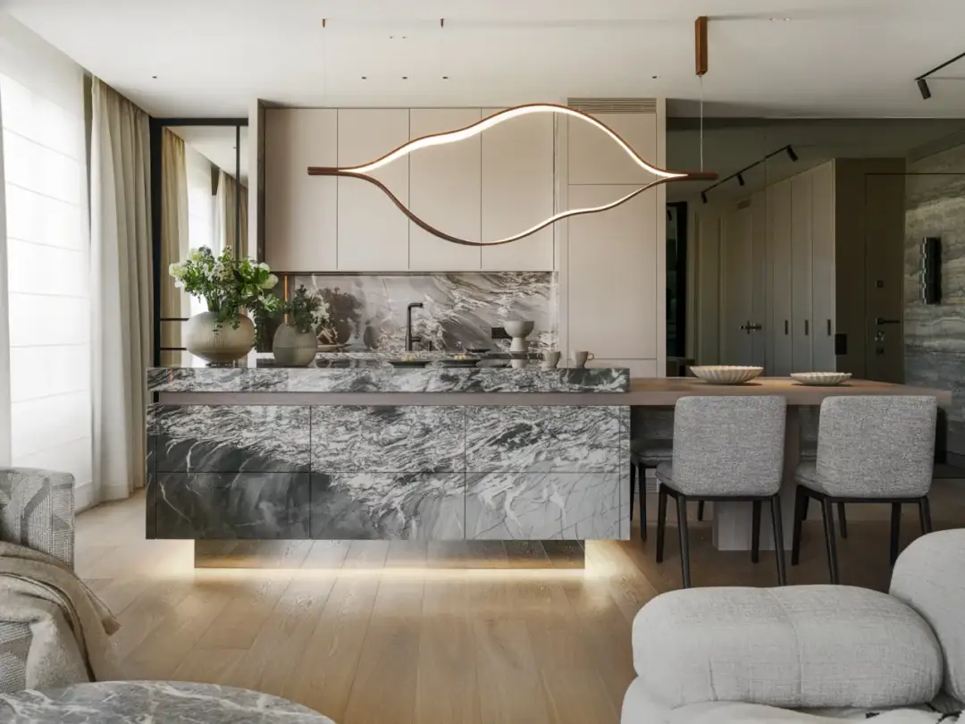 Oświetlenie nad wyspą kuchenną - Jak wysoko powiesić lampy?