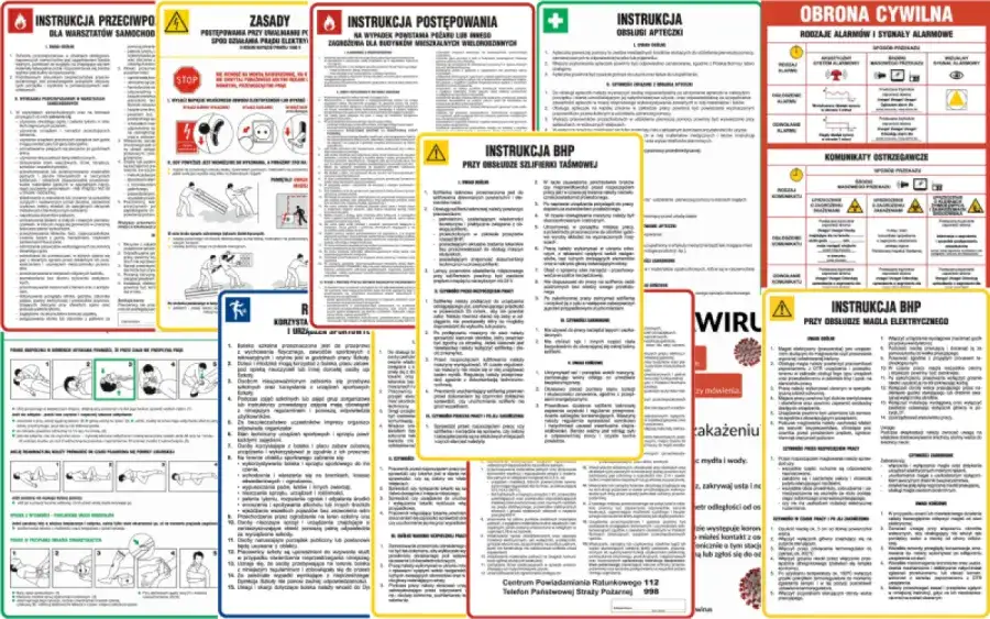 Jakiego koloru oznaczona jest instrukcja bhp i co to oznacza dla bezpieczeństwa?