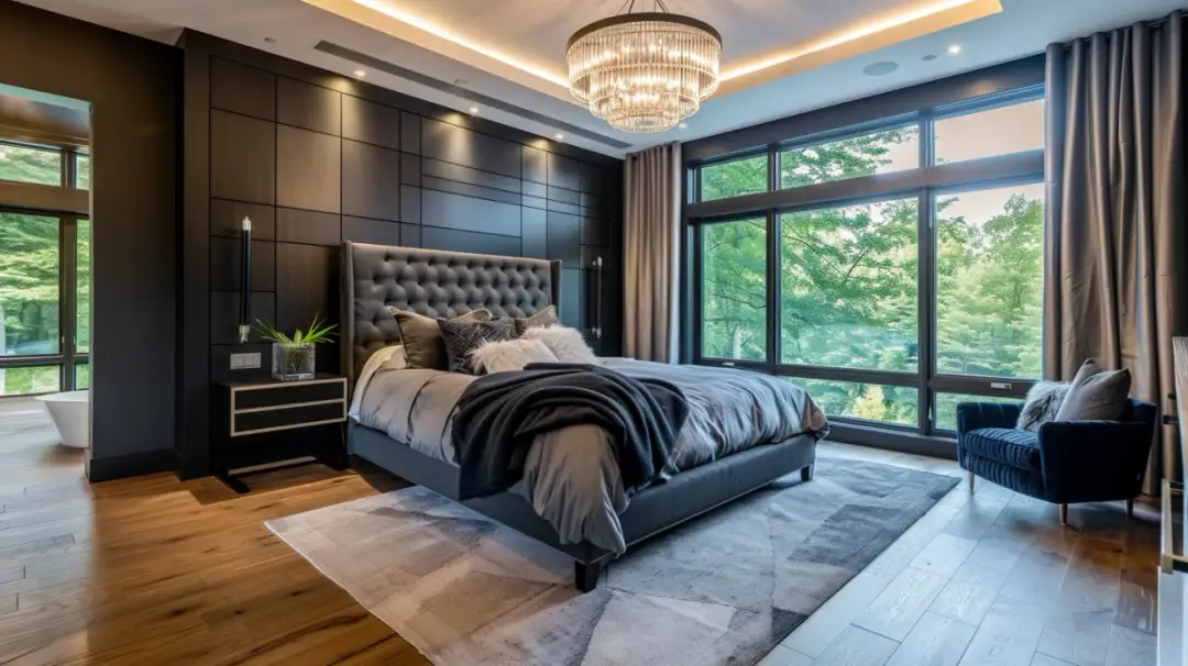 Ciemna sypialnia: Inspiracje i pomysły na eleganckie wnętrze