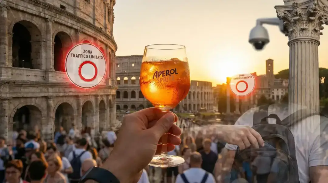 Aperol Spritz przy Koloseum, znaki "strefa ograniczonego ruchu" i kamery. Czy we Włoszech jest bezpiecznie?