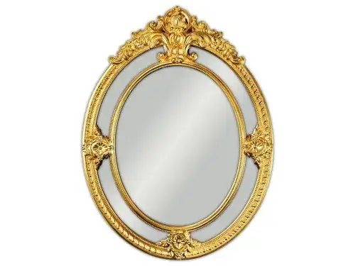  Lustro okrągłe w złotej ramie - Idealna ozdoba wnętrza w wyjątkowej oprawie