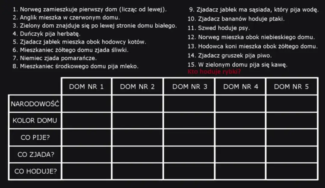 Rozwiązanie zagadki Einsteina o statkach: pełna treść i wyjaśnienie