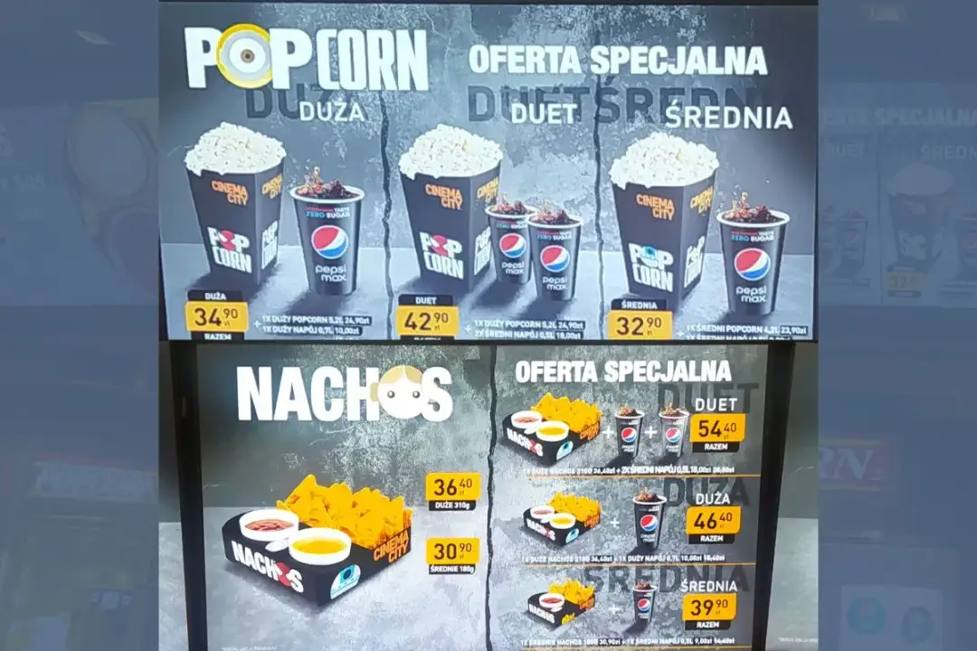 Ile kosztują nachosy w kinie Cinema City? Zaskakujące ceny!