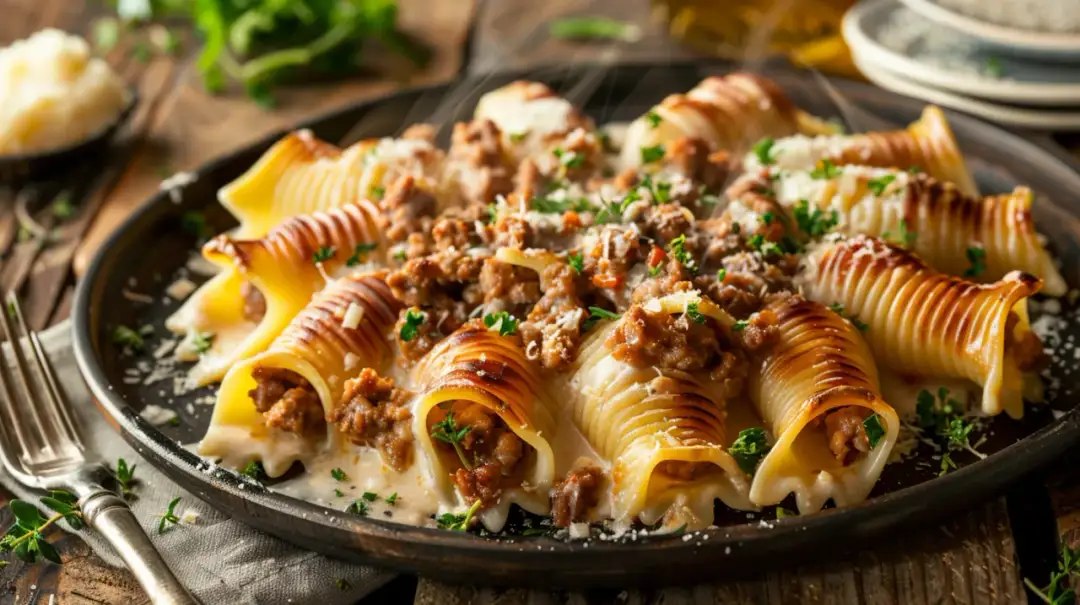 Makaron muszle z mięsem mielonym: nowy wymiar lasagne - przepis