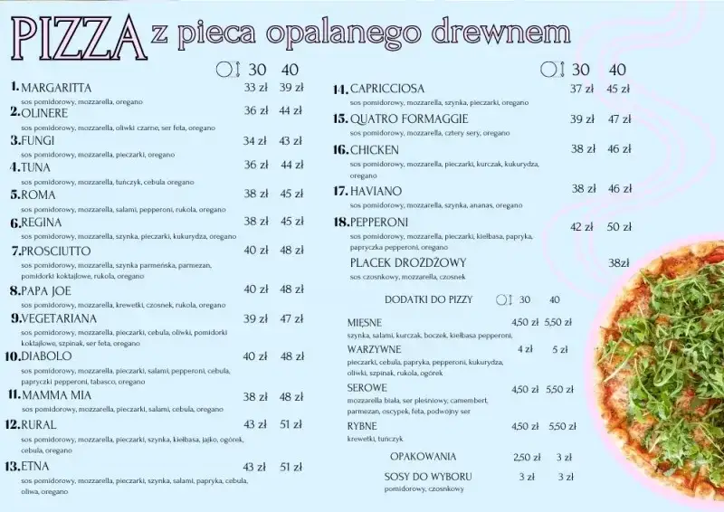 Pyszna pizza w Skalnym Dworku Brenna - sprawdź menu i zamówienie