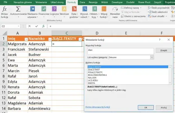 Poznaj 5 najskuteczniejszych sposobów jak połączyć tekst w excelu