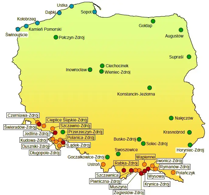 Iwonicz-Zdrój mapa sanatoria - znajdź najlepsze miejsca na zdrowie