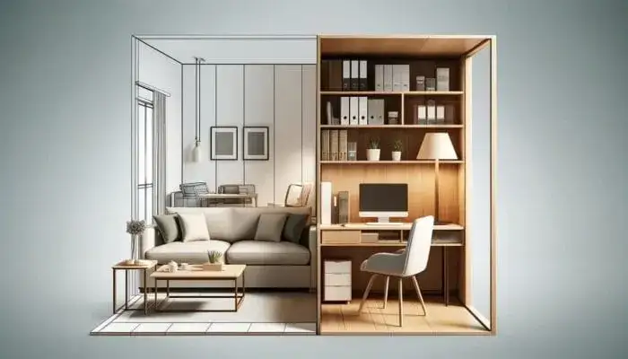 Jak wydzielić biuro w salonie: 7 praktycznych sposobów