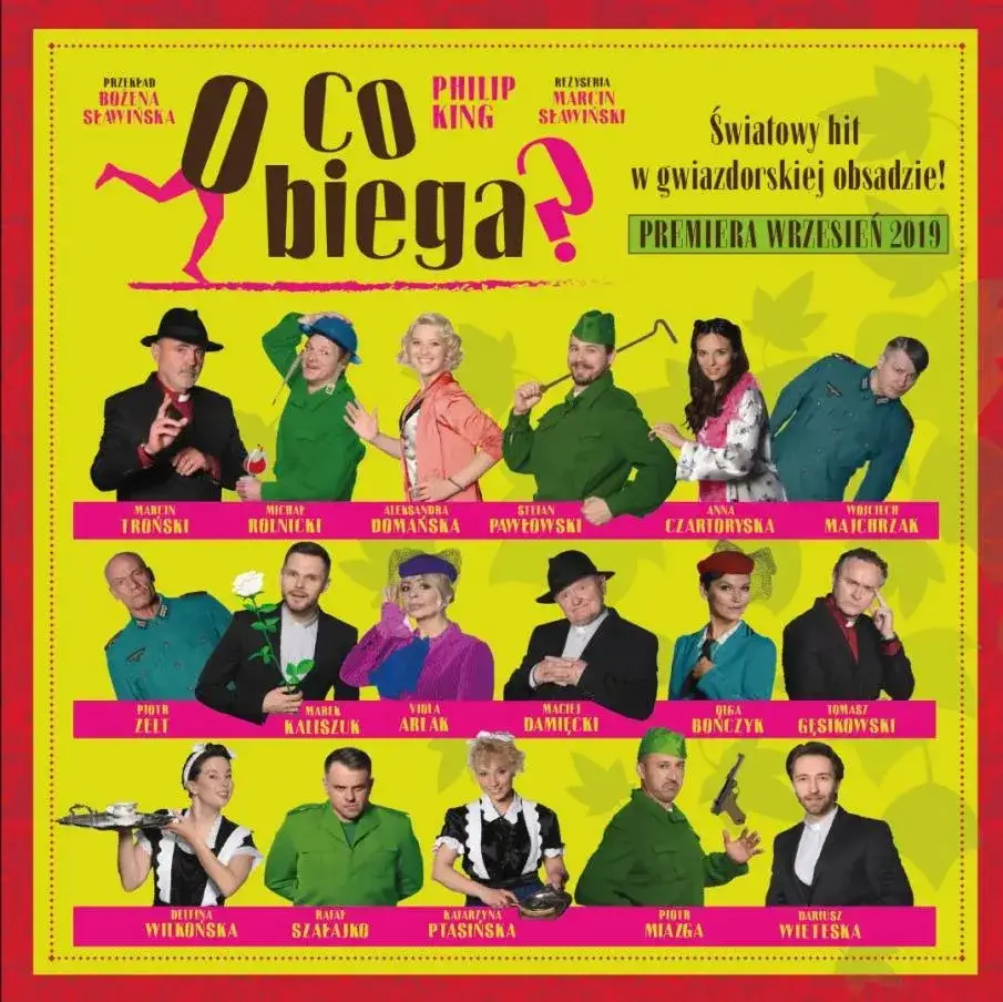 Spektakl O co biega - zaskakujące zwroty akcji i humor w teatrze