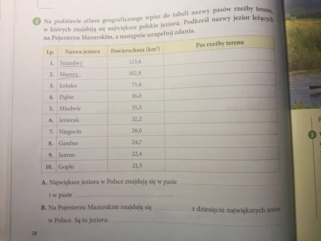 Na jakim pasie rzeźby terenu leży jezioro Niegocin w Mazurach?