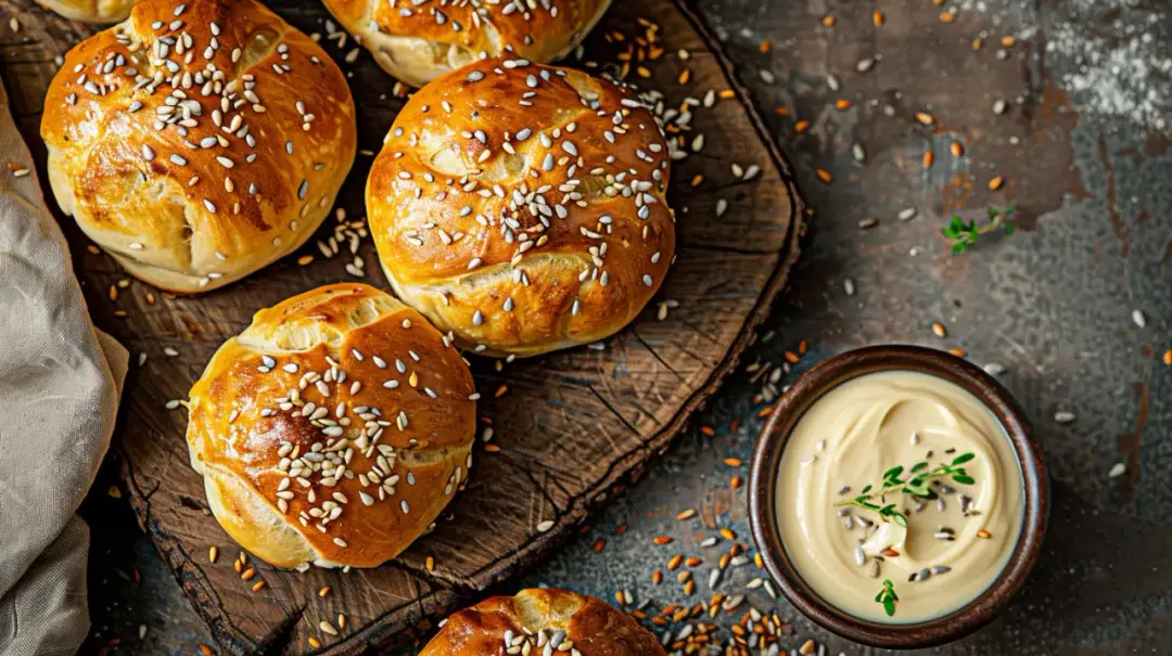 Bułki z dynią, słonecznikiem, siemieniem lnianym i sezamem