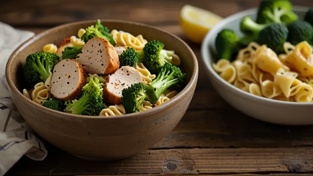 Sałatka z brokułami i kurczakiem - zdrowe połączenie z makaronem