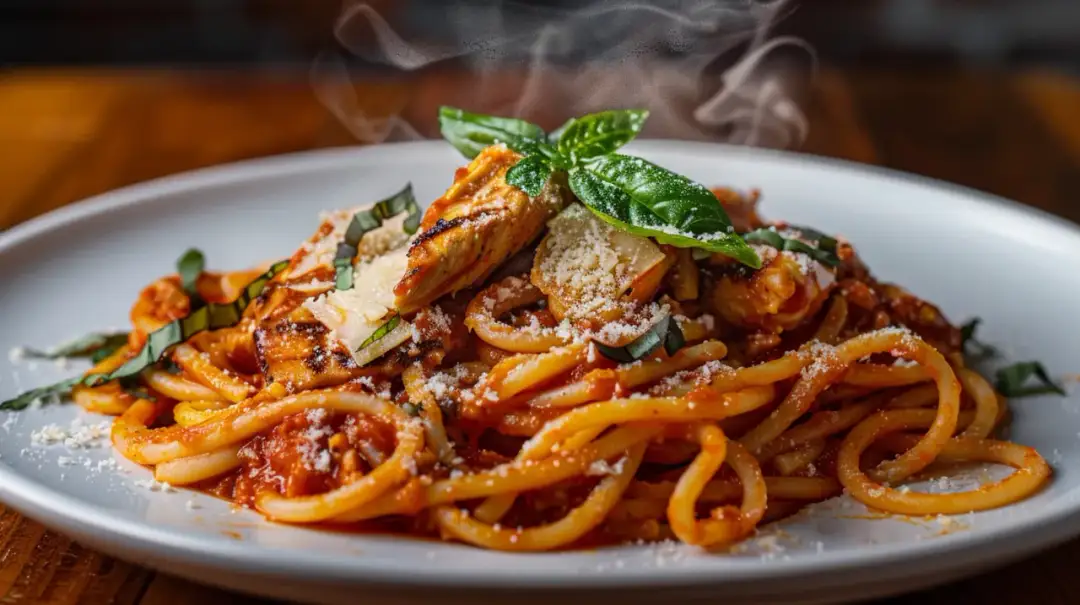 Makaron z sosem pomidorowym i kurczakiem: znany smak w innej odsłonie