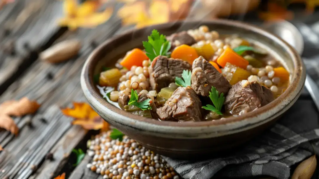 Gulasz wołowy z kaszą: Rozgrzewający obiad na jesień. Super sycący!