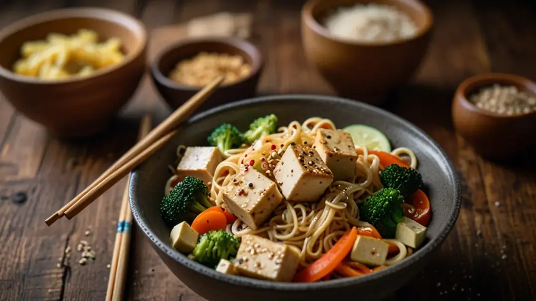 Makaron chiński z tofu: Szybki i zdrowy obiad pełen białka