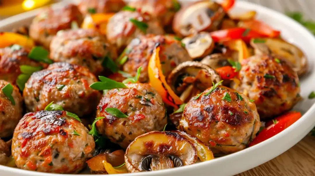 Pieczone mielone z indyka z cebulą, papryką i natką pietruszki