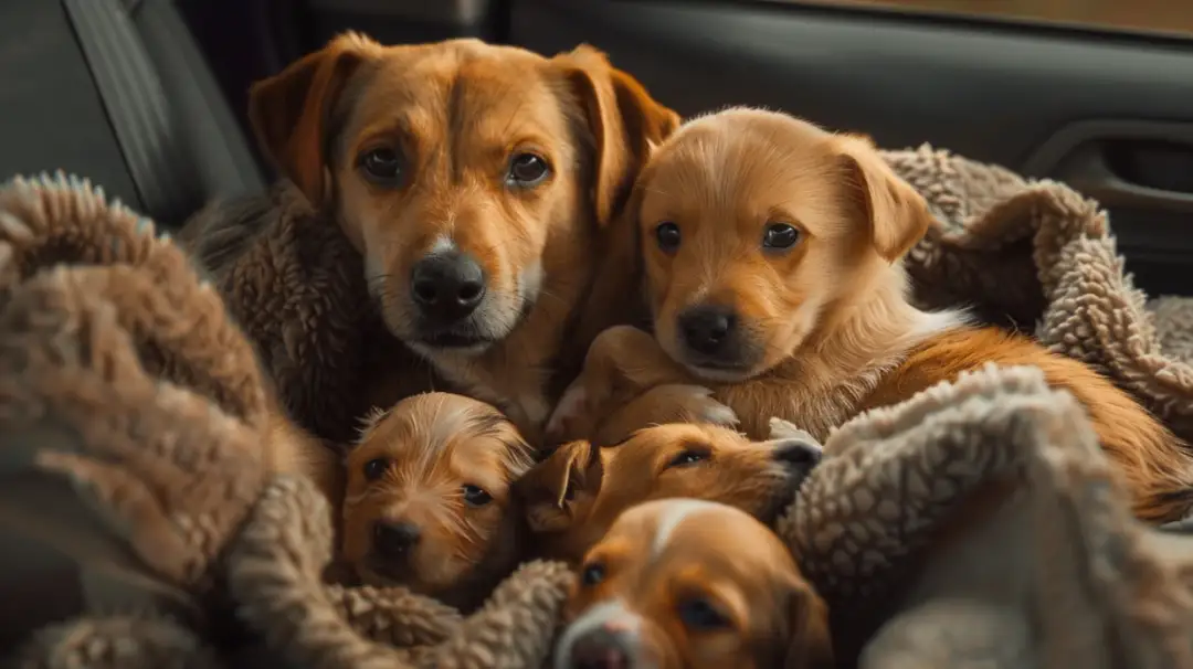 Szczeniaki szczeniły się w bagażniku taksówki, urzędnicy byli zaskoczeni