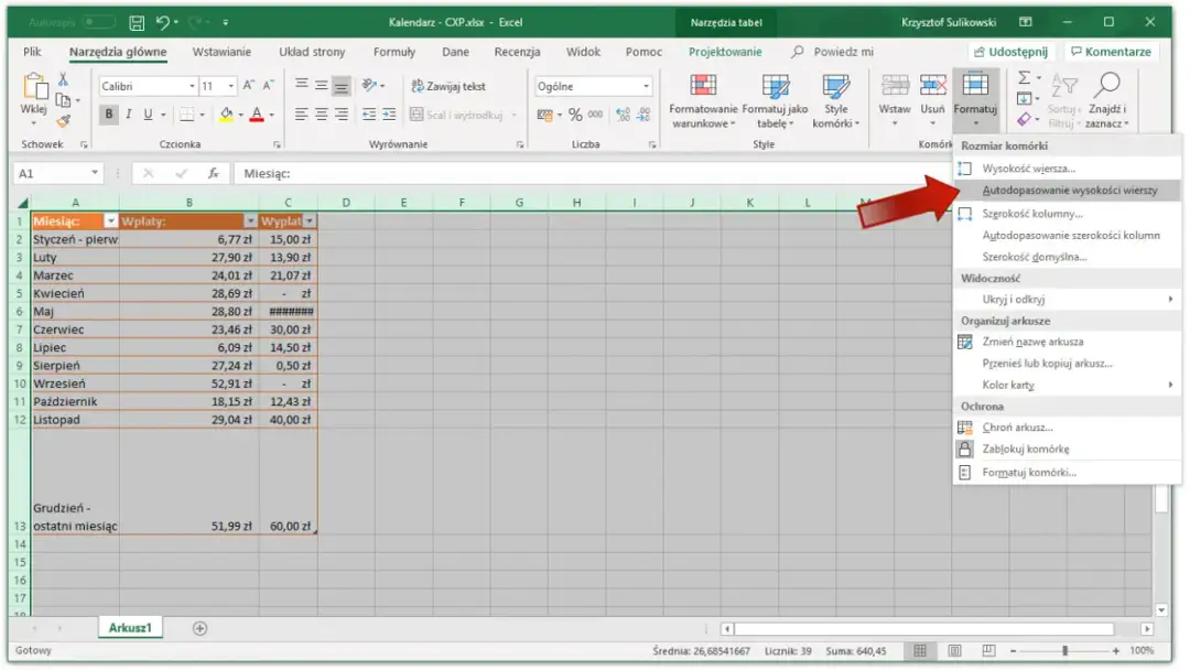 Automatyczne dopasowanie komórek w Excelu: 3 proste metody formatowania