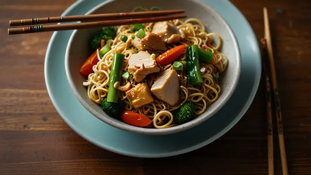 Jak przygotować makaron chow mein z kurczakiem i warzywami?