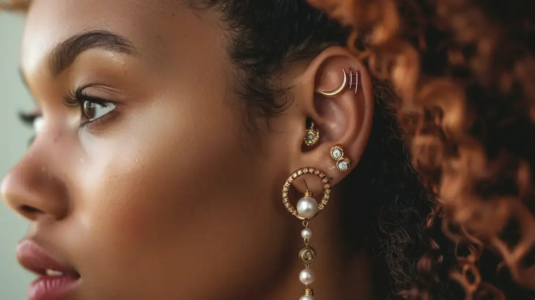 Kompozycje kolczyków w uchu: inspiracje i pomysły