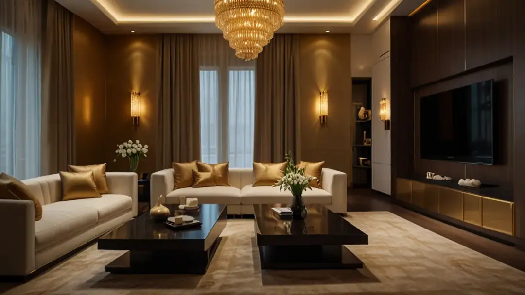 Jak wybrać elegancką złotą lampę do salonu? Inspiracje i pomysły 